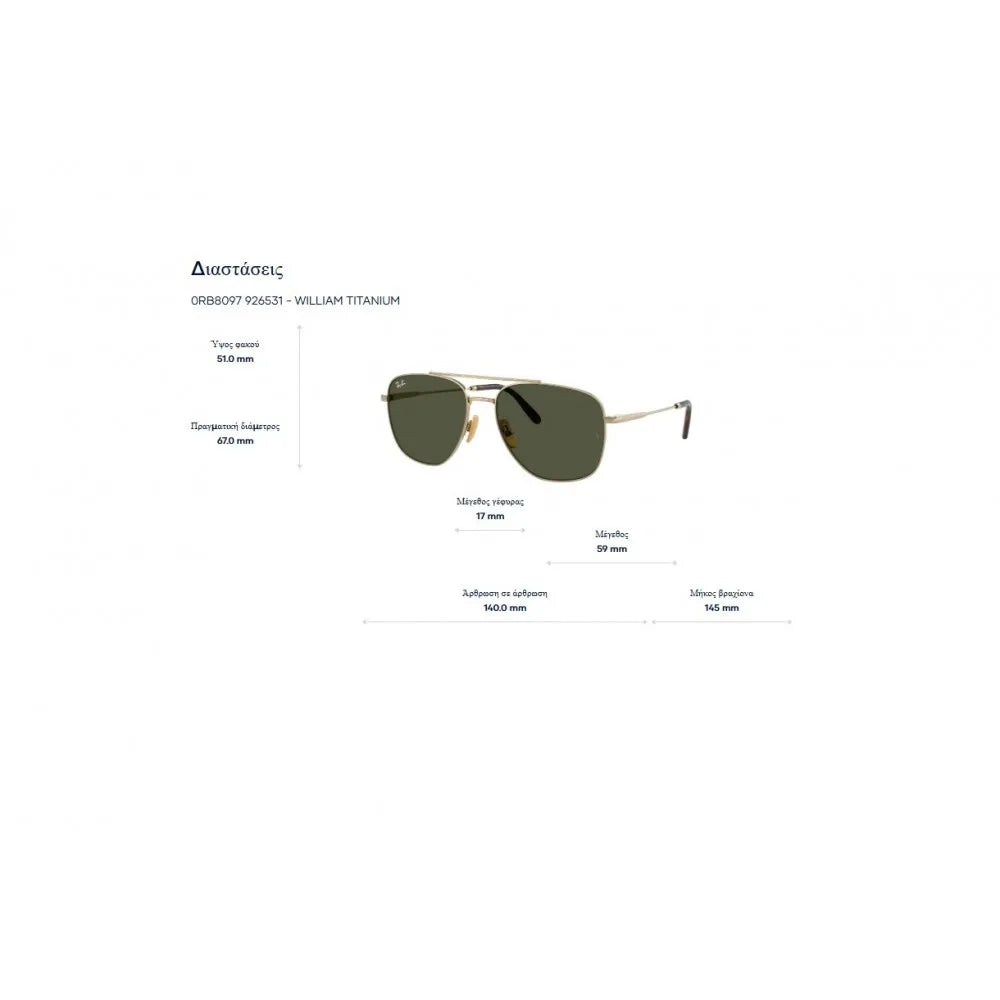 Γυαλιά ηλίου Ray Ban RB 8097  William Titanium Polarized